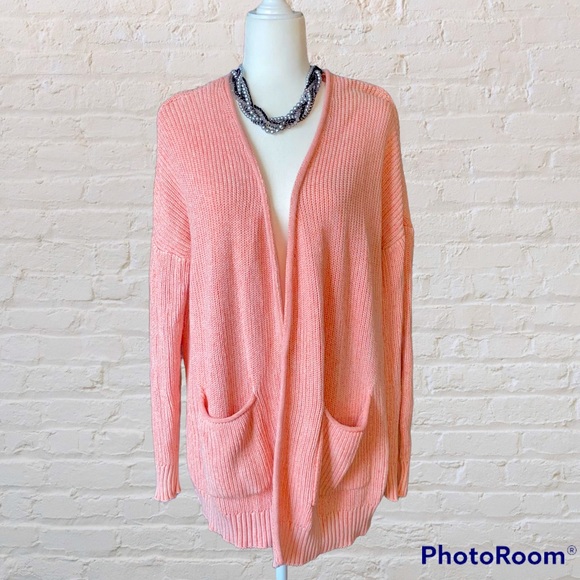 Universal Thread Sweaters - Universal Thread Blush Pink Open Front Ribbed Knit Cardigan Heavyweight